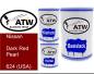 Preview: Nissan, Dark Red Pearl, 624 (USA): 500ml Lackdose + 500ml Klarlack + 250ml Härter - Set, von ATW Autoteile West.